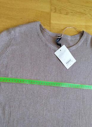Бежевая блуза свитер с разрезами10 фото