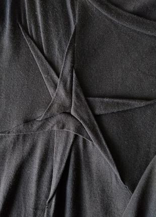 Р 12 / 46-48 изящная базовая черная футболка блуза блузка с апликацией звезда вискоза трикотаж6 фото