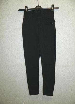 10-12 років джинси чорні із завищеною талією на дівчинку підлітка bershka5 фото