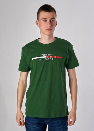Футболка мужская tommy hilfiger, зеленый размеры s m l xl