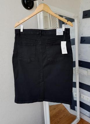 Черная юбка  котон джинсового покроя9 фото
