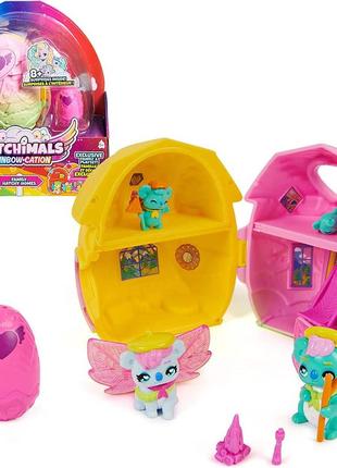 Фігурки hatchimals colleggtibles rainbow-cation hatchy home сімейний мінінабір хетчімалс