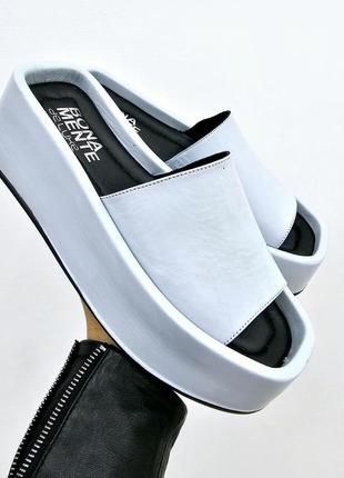 36-43 р кожаные босоножки шлепанцы шлепки сабо на танкетке из натуральной кожи кожаное босоножки шлепанцы шлепки на платформе натуральная коза