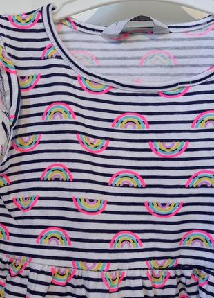 Трикотажный летний легкий сарафан туника платье плаття сукня с радугами в полоску primark 4-5 лет2 фото