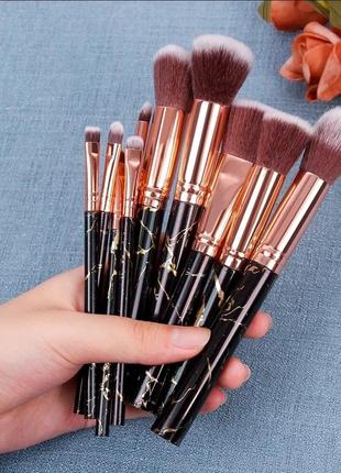 Набір професійних пензлів для макіяжу 10 штук