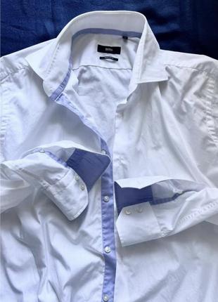 Рубашка hugo boss белая классическая рубашка2 фото