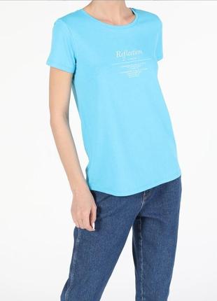 Блакитна жіноча футболка colin's.2 фото