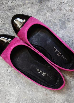 Замшеві туфлі для дівчинки jane shilton, рожеві балетки 36 розміру, стильні туфлі