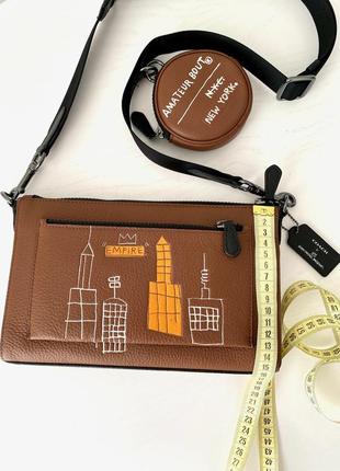 Чоловіча брендова шкіряна сумка бананка coach holden crossbody оригінал кросбоді сумочка коач коуч на подарунок хлопцю чоловіку5 фото