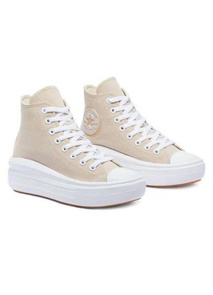 Женские кеды converse chuck taylor move platform natural1 фото