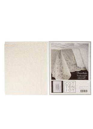 Ажурна скатертина водонепроникна cotton joy 90 х 90 см, клейонка грязевідштовхувальна4 фото