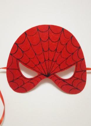Карнавальная маска из фетра человек паук1 фото