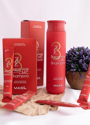 Шампунь с аминокислотами masil 3 salon hair cmc shampoo*