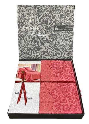 Комплект постельного белья le vele beatrice rose жаккардовый 220-200 см розовый2 фото