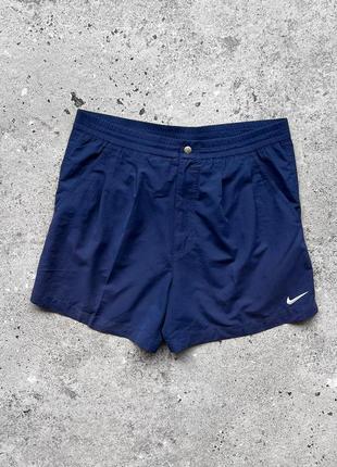 Nike men’s vintage blue shorts embroidered logo вінтажні шорти