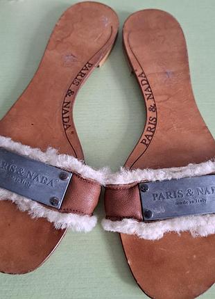 Шлепки кожаные