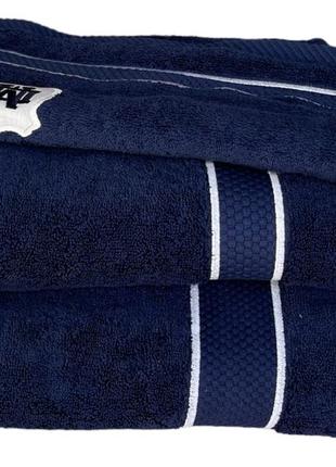 Набор полотенец maison d'or alain navy махровые 30-50 см,50-100 см,70-140 см синій3 фото