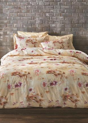 Комплект постельного белья tivolyo home tango сатин 220-200 бежевый