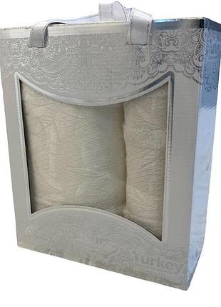 Комплект бамбуковых полотенец ozkurt ekru 50-90 см,70-140 см кремовый