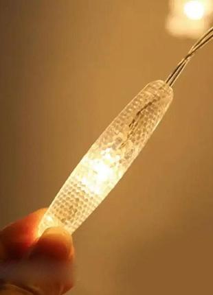 Гирлянда штора арка, снежинки 3 м, 220v, теплая белая / светодиодная led гирлянда /...