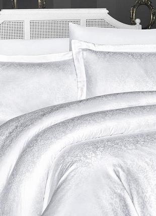 Комплект постільної білизни first choice jacquard misra beyaz сатин 220-160 см білий