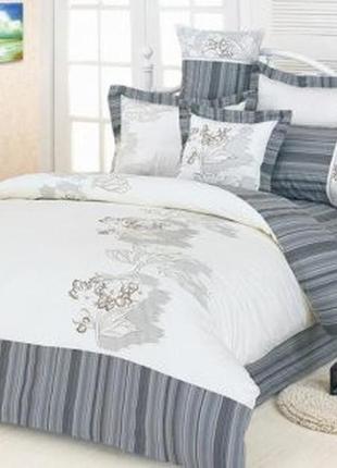 Комплект постельного белья le vele marisa сатин 220-200 см серый
