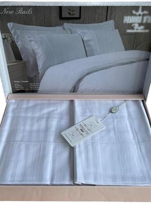 Комплект постельного белья maison d'or new rails white сатин 220-160*2 см белый