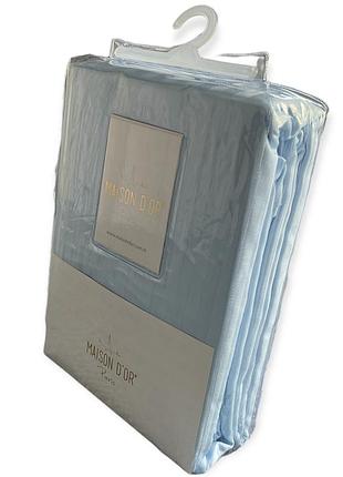 Простирадло з наволочками maison dor satin led sheet blue сатин 240*260 см,50*70 см блакитна