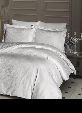 Комплект постельного белья first сhoice jacquard satin series lamone cream хлопок  220*200 см кремовый