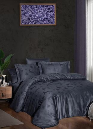 Комплект постельного белья first сhoice jacquard dark series midas eclipse хлопок  220*200 см серый