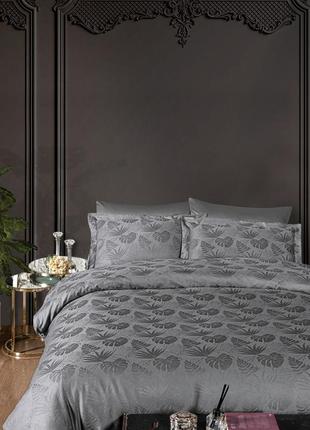 Комплект постельного белья first сhoice jacquard dark series nichol storm хлопок  220*200 см серый