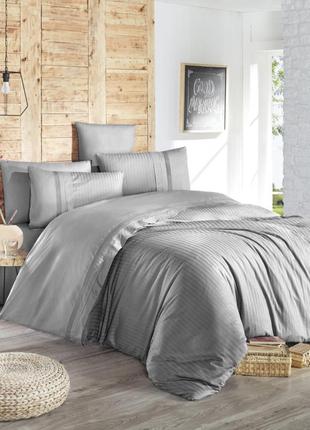 Комплект постільної білизни first choice ranforce deluxe gala grey бавовна 220-200 см сірий