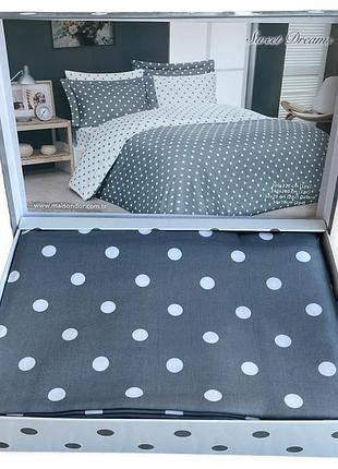 Комплект постельного белья maison d'or sweet dreams grey сатин 220-160 см серый