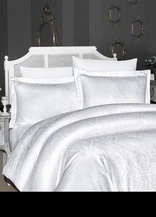 Комплект постільної білизни first сhoice jacquard satin series misra beyaz бавовна 220*200 см білий