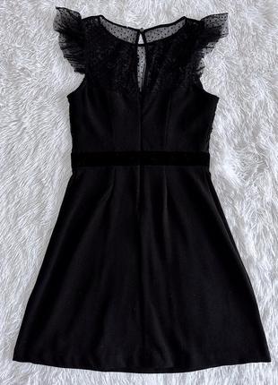 Черное платье lipsy с кружевным верхом6 фото