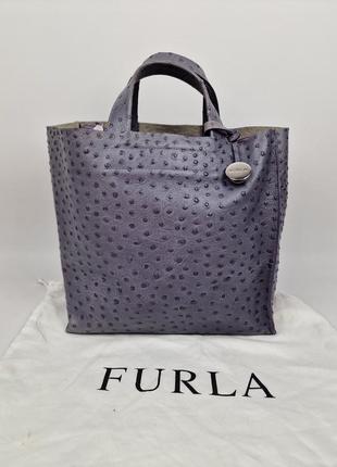 Сумочка шоппер furla шкіра страуса