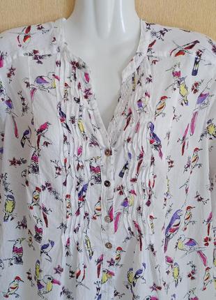 Новая хлопковая рубашка блуза 100% pure cotton marks and spencer2 фото