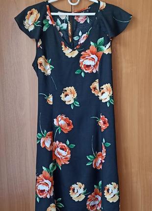 Вискозное платье с цветочным принтом2 фото