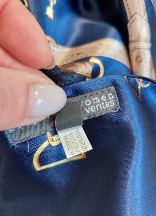 Темно-синий платок с кисточками🔹принт цепи-ремни🔹city wear women veritas