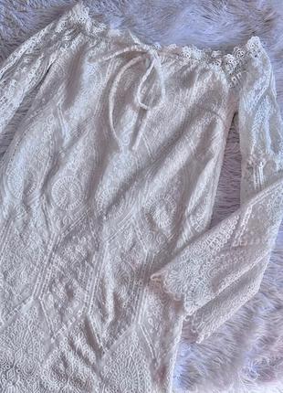 Нежное белое кружевное платье missguided7 фото