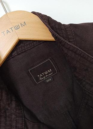 Пиджак льняной мужской коричневый tatuum. размер - м.7 фото