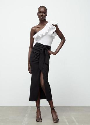 Zara боди асимметричного кроя с вышивкой2 фото