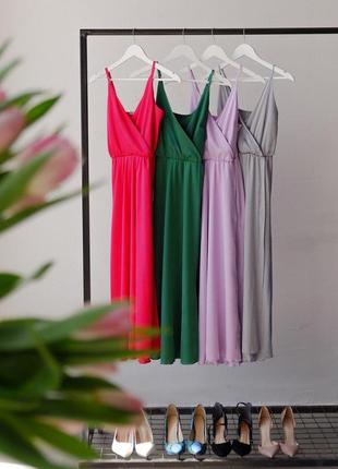 Сукня шовкова міді легка зелена р.с/м3 фото