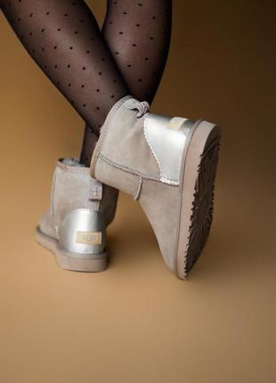 Уггі жіночі ❄️зимові❄️ugg classic ii mini goat ach, шкіряні зима угі.