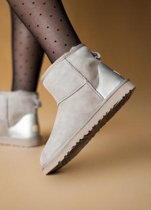 Угги женские ❄️зимние❄️ugg classic ii mini goat ach, кожаные зима уги.2 фото