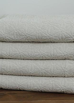 Махровий рушник банний 140х70 туреччина elegant колір: білий1 фото