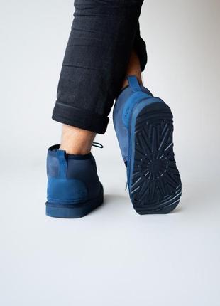 Стильные мужские синие👌угги👌ugg neumel blue, угт\ботинки кожаные3 фото