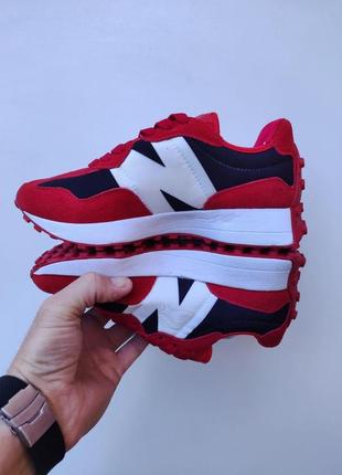 Кроссовки женские подростковые new balance 327 red&white 36-412 фото