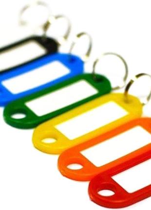 Брелок для ключів пластмасовий з кільцем 50х22мм:фіолетовий2 фото