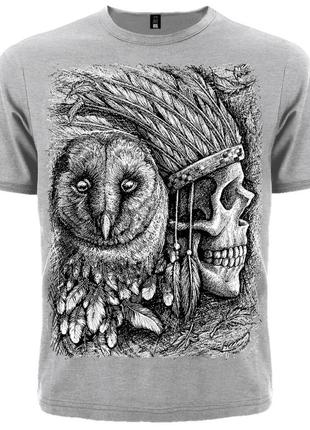 Футболка indian skull & owl, размер l